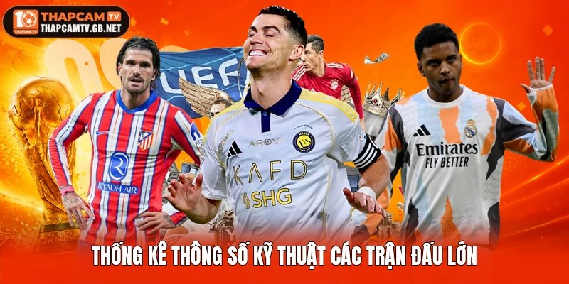 Thống kê thông số kỹ thuật các trận đấu lớn